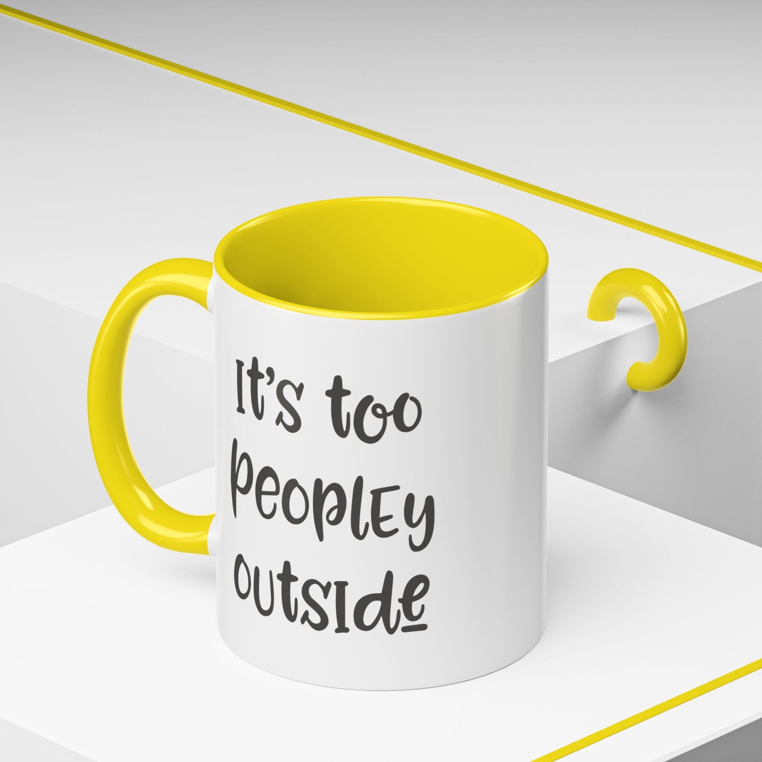 Funny Mug/Too Peopley/Gifts for Her/Gifts for Him/Introvert/Accent Coffee Mug (11, 15oz) "It's too peopley outside"