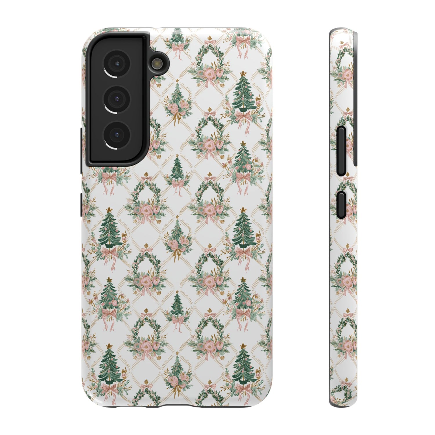 Impact-Resistant Phone Case - Festive Floral Design, Impact-Resistant, iPhone, Samsung