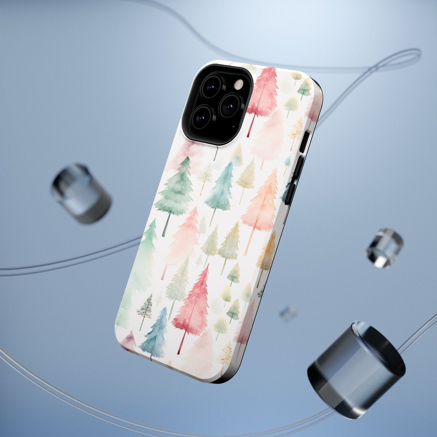 Watercolor Christmas Trees Impact-Resistant Phone Case, iPhone, Samsung