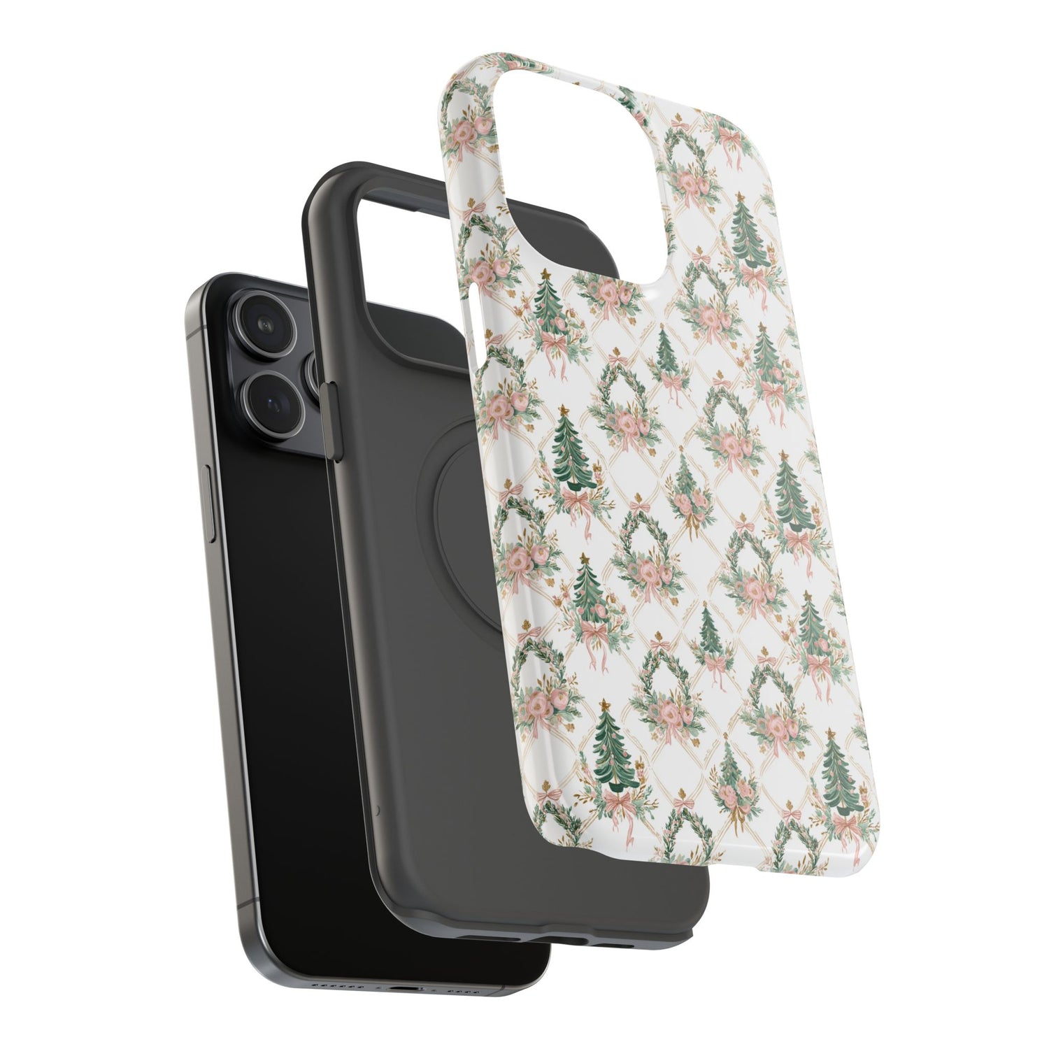 Impact-Resistant Phone Case - Festive Floral Design, Impact-Resistant, iPhone, Samsung