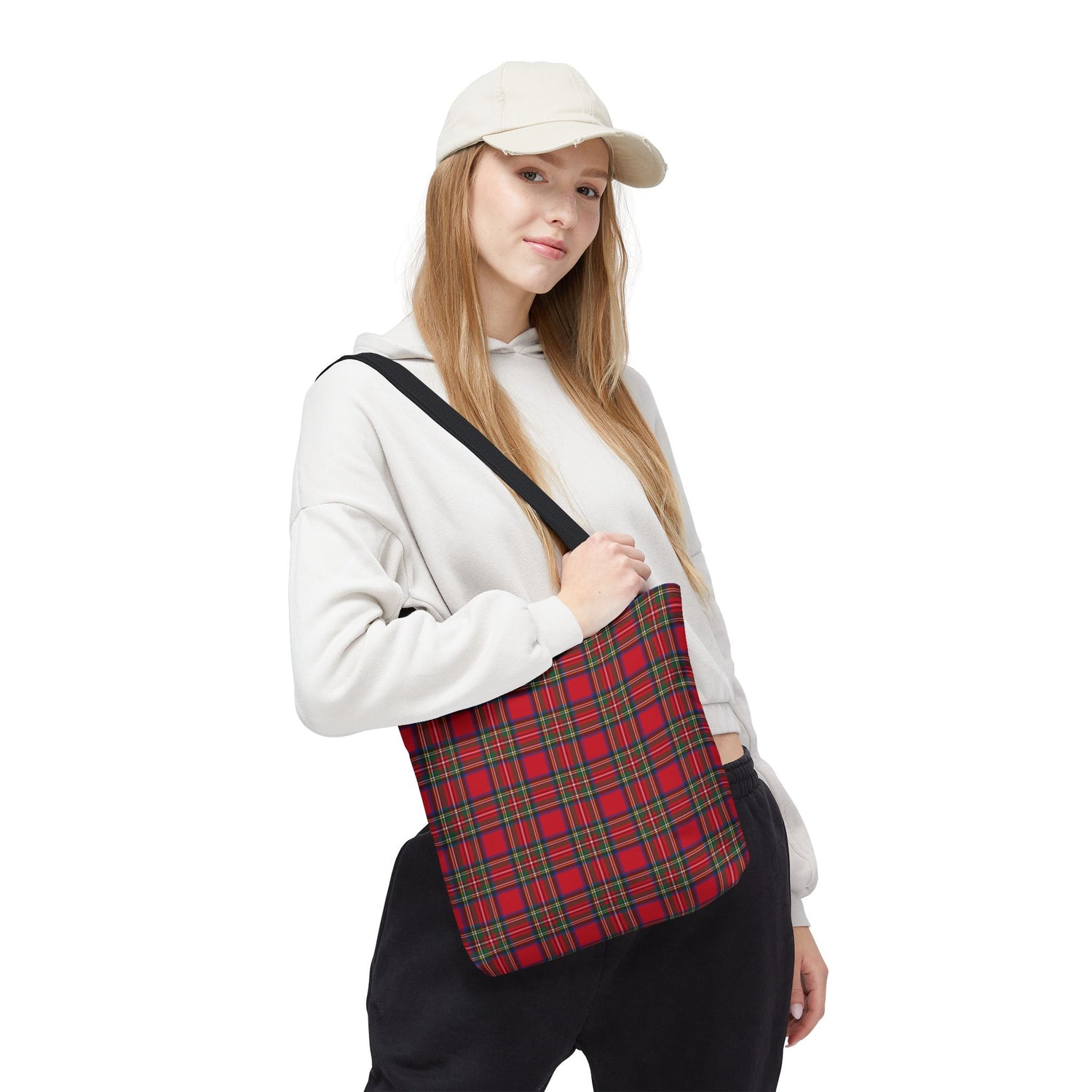 Red Christmas Plaid Tote Bag