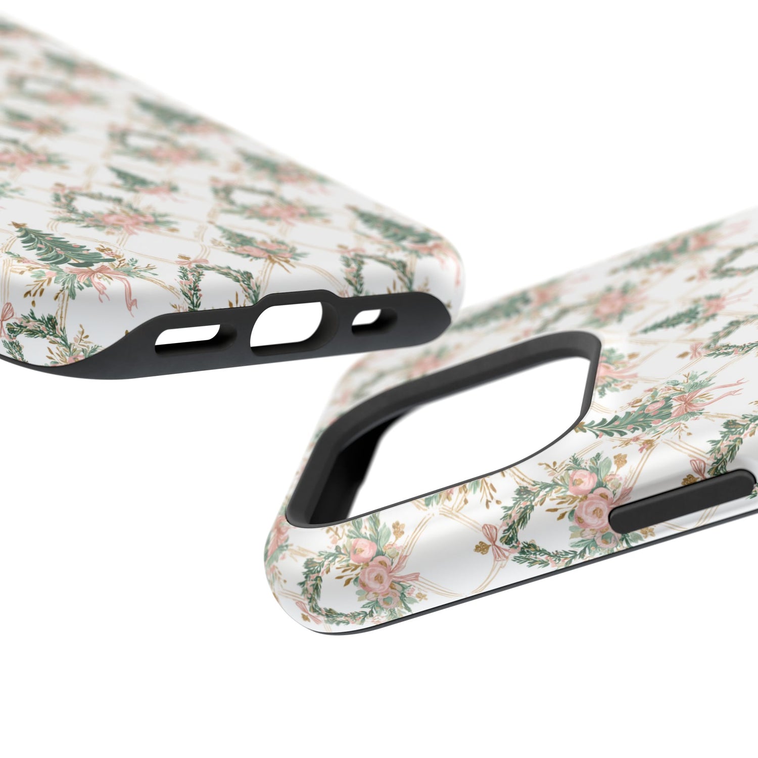 Impact-Resistant Phone Case - Festive Floral Design, Impact-Resistant, iPhone, Samsung
