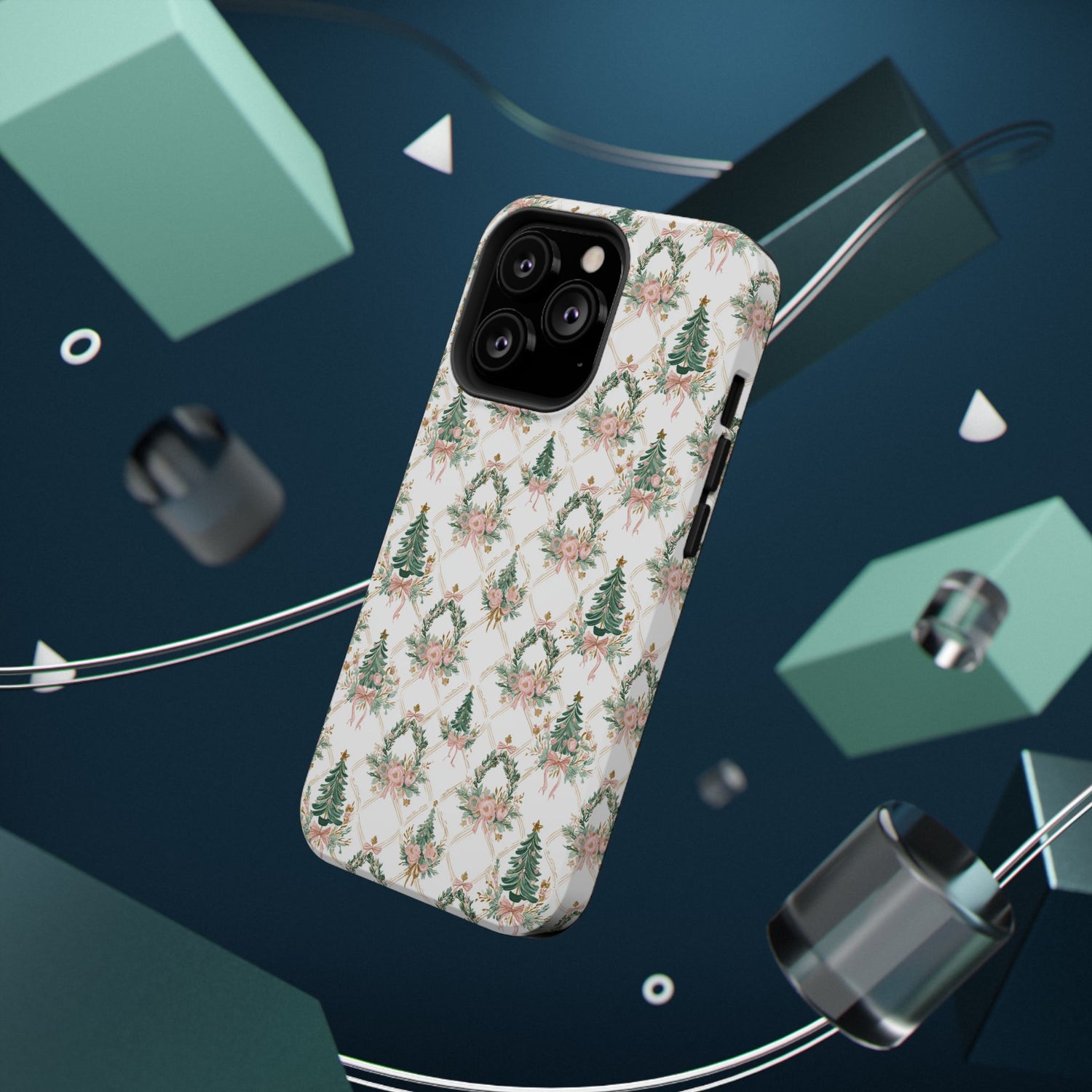Impact-Resistant Phone Case - Festive Floral Design, Impact-Resistant, iPhone, Samsung