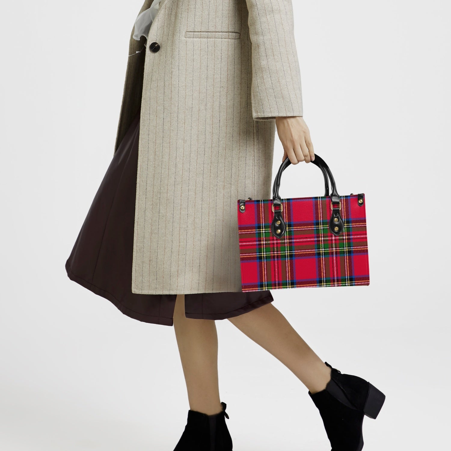 Elegant Classic Tote for Women Holiday Plaid