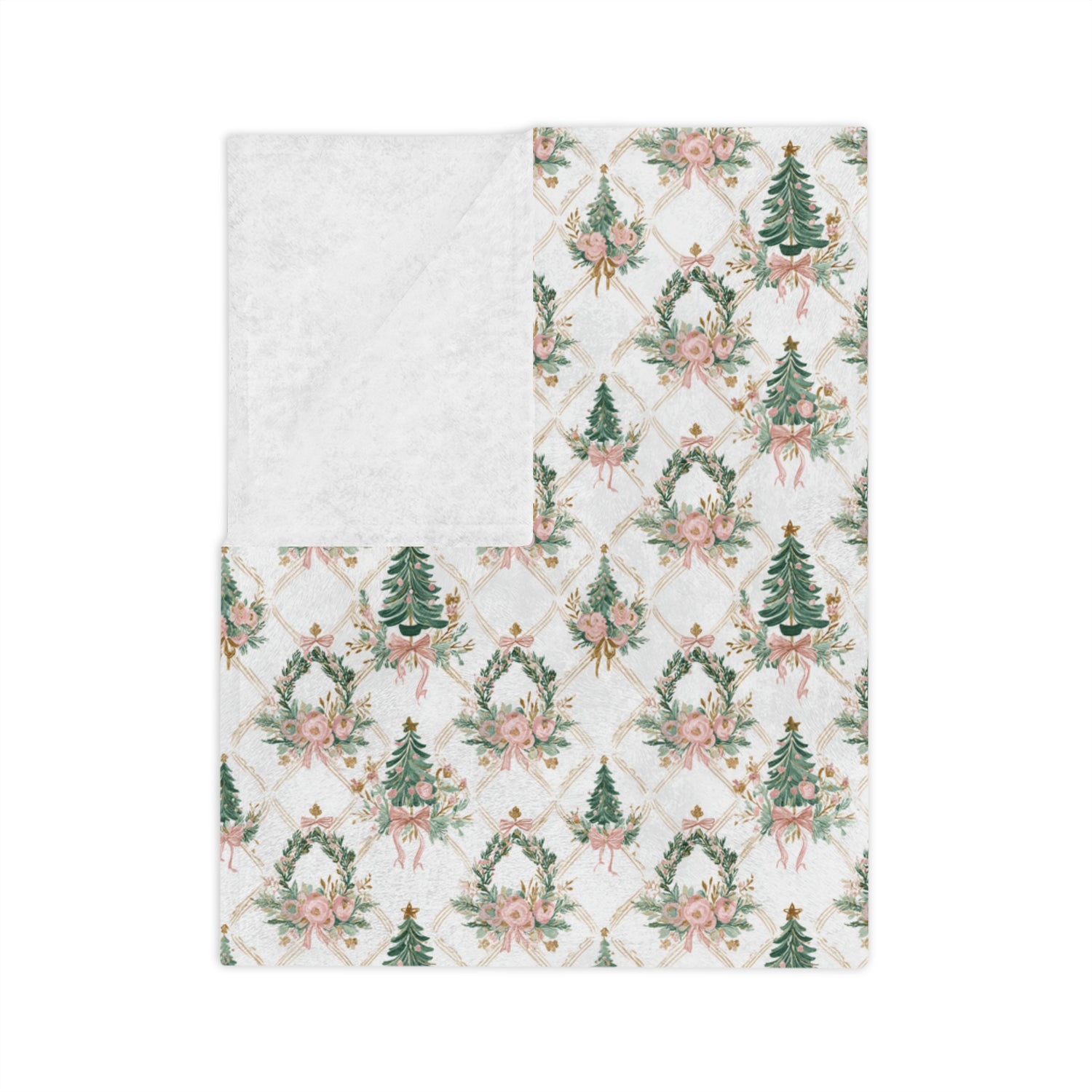 Elegant Christmas Trees Velveteen Plush Blanket