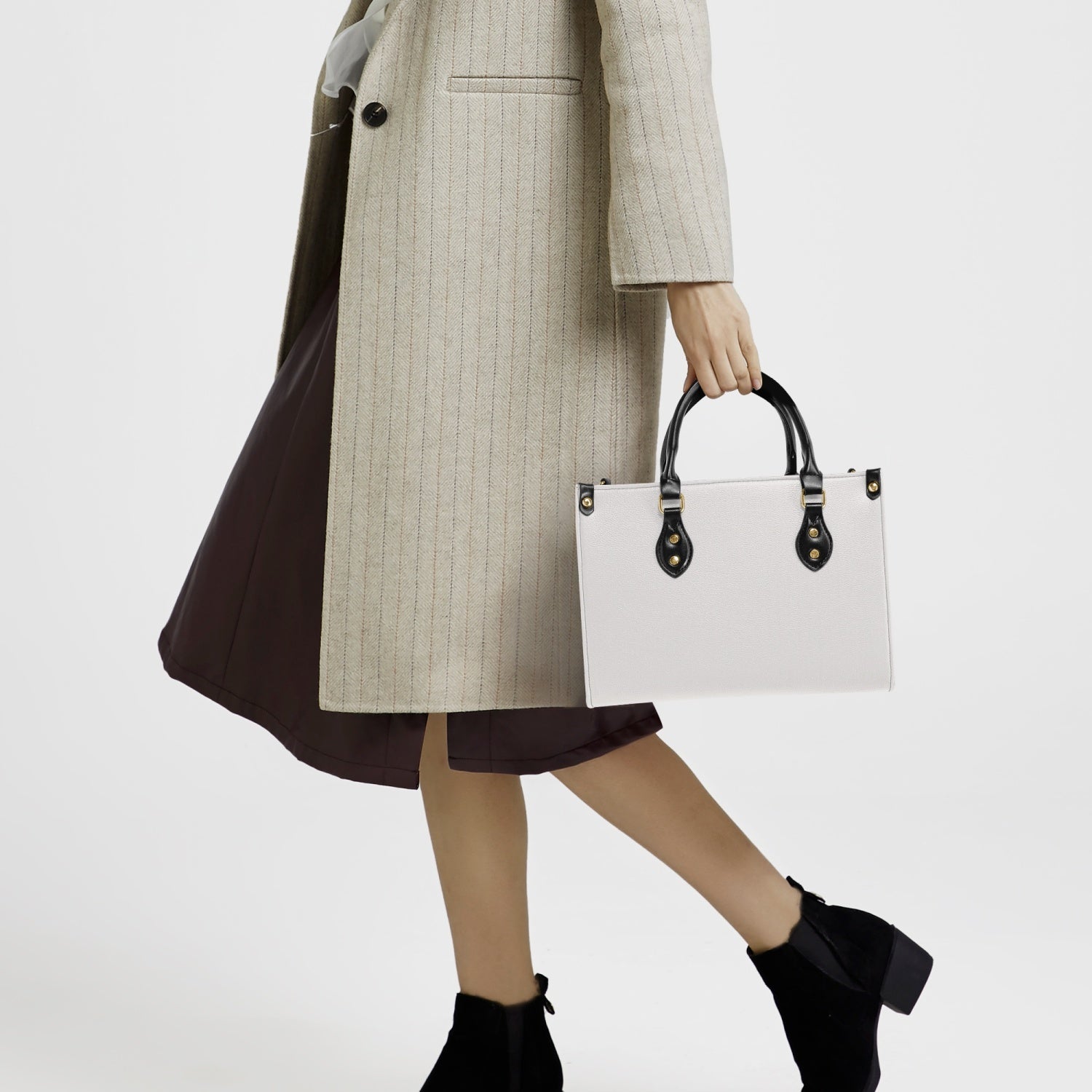 Elegant Classic Tote for Women Bone