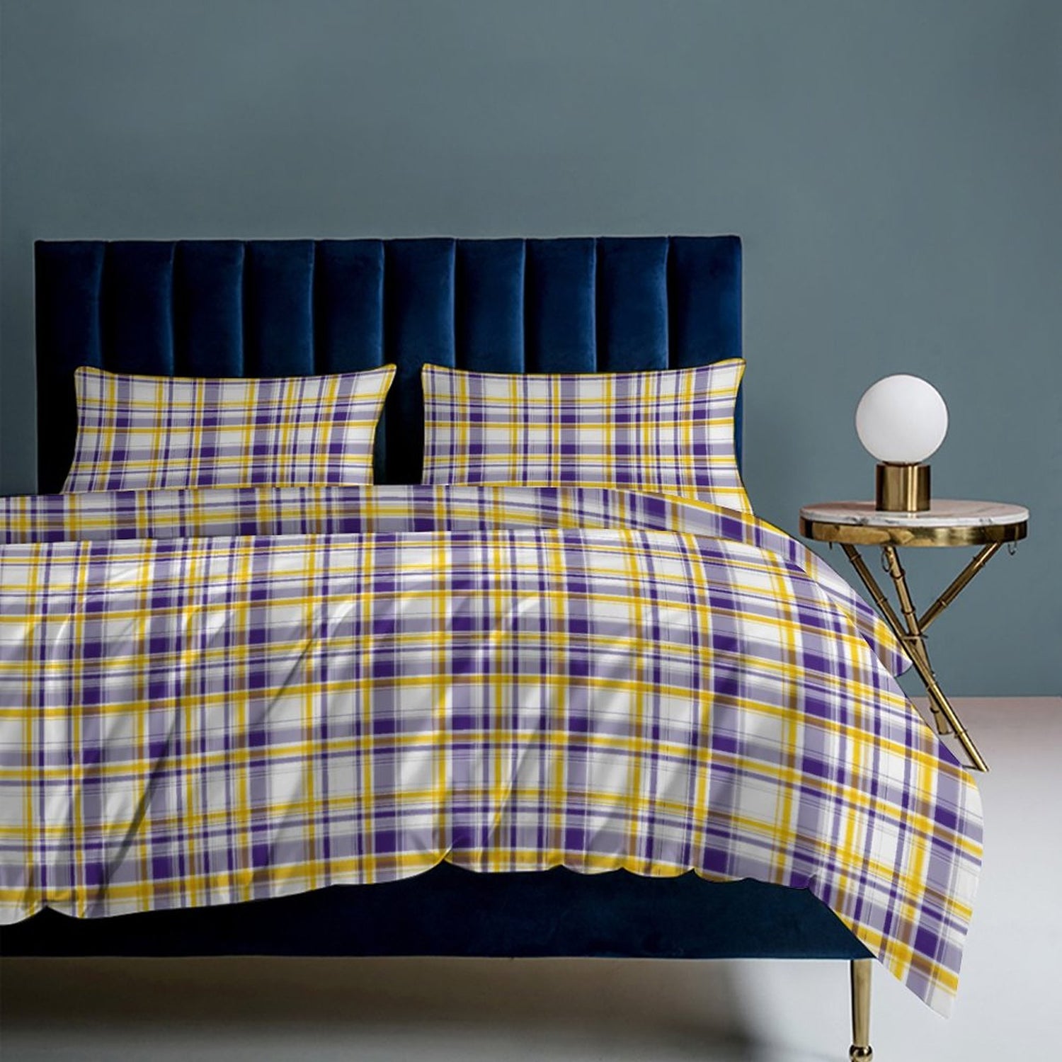 Tiger Plaid 3-Piece Reversible Duvet Cover & Pillow Sham Set – Twin