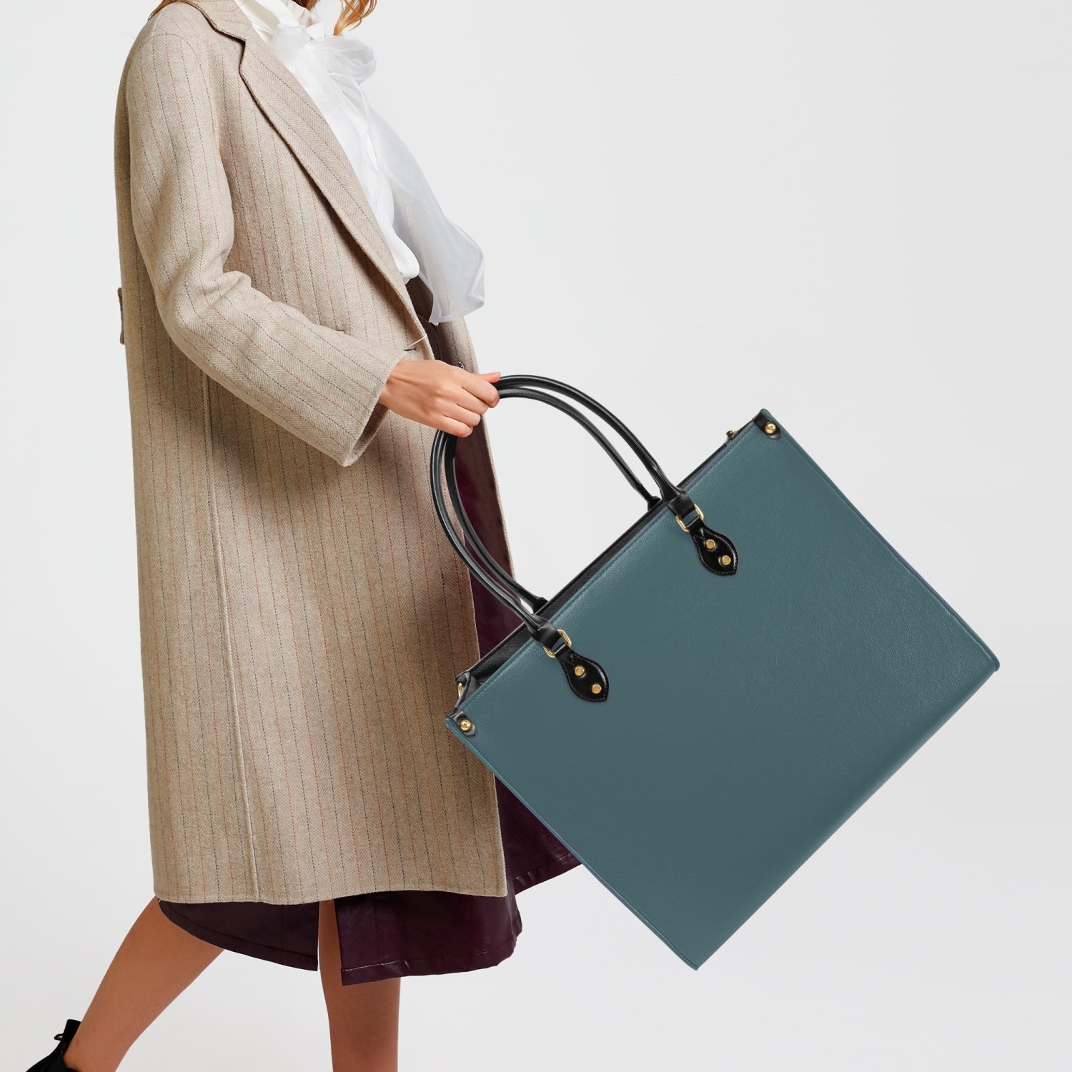 Elegant Classic Tote for Women Stormy Teal