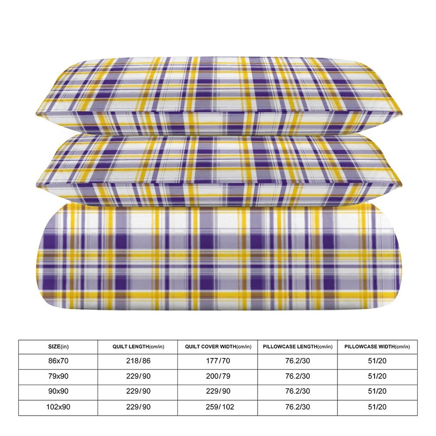 Tiger Plaid 3-Piece Reversible Duvet Cover & Pillow Sham Set – Twin